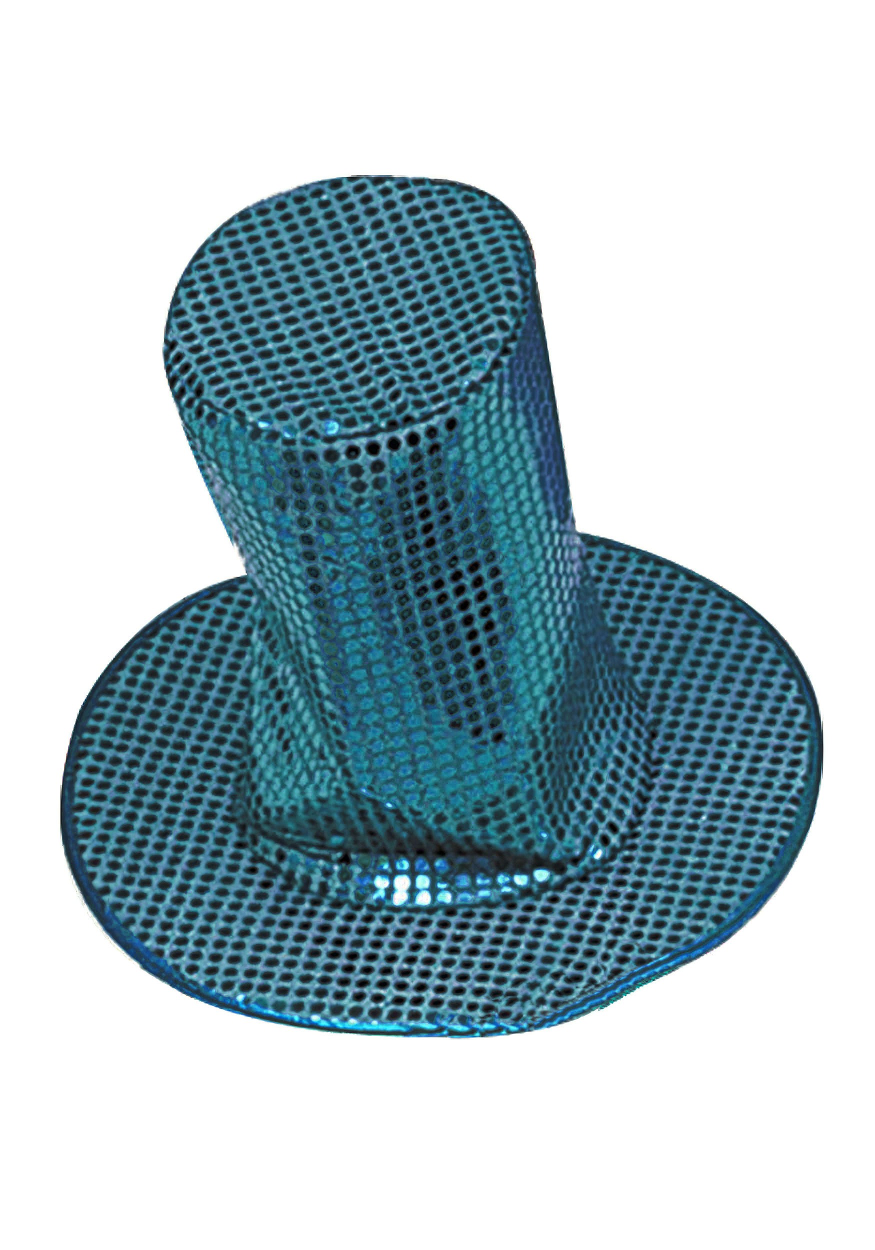 8-Inch Adult Blue Sequin Disco Accessory Hat | Disco Accessories