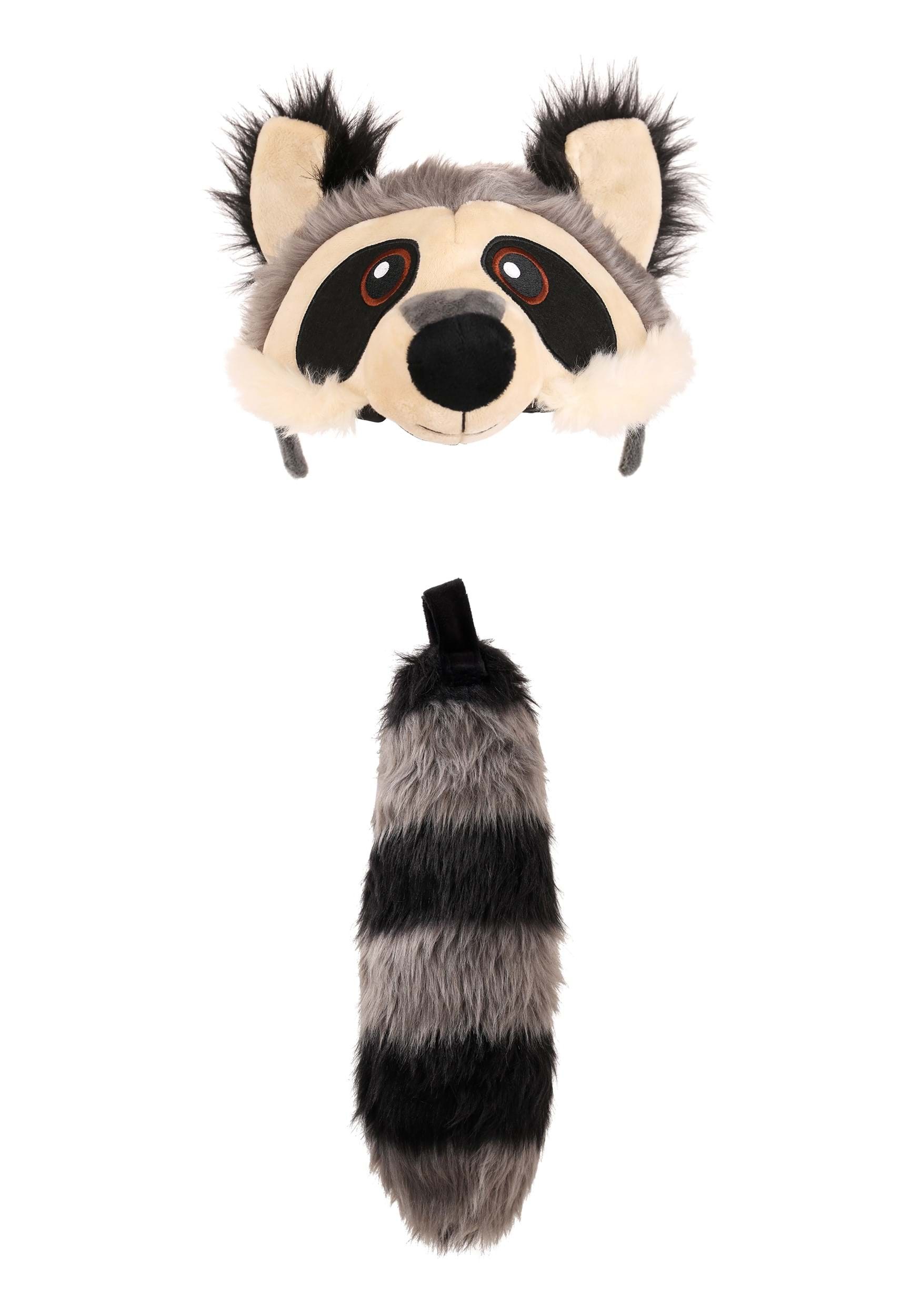 Raccoon Plush Headband & Tail Accessory Costume Kit | Animal Accessories