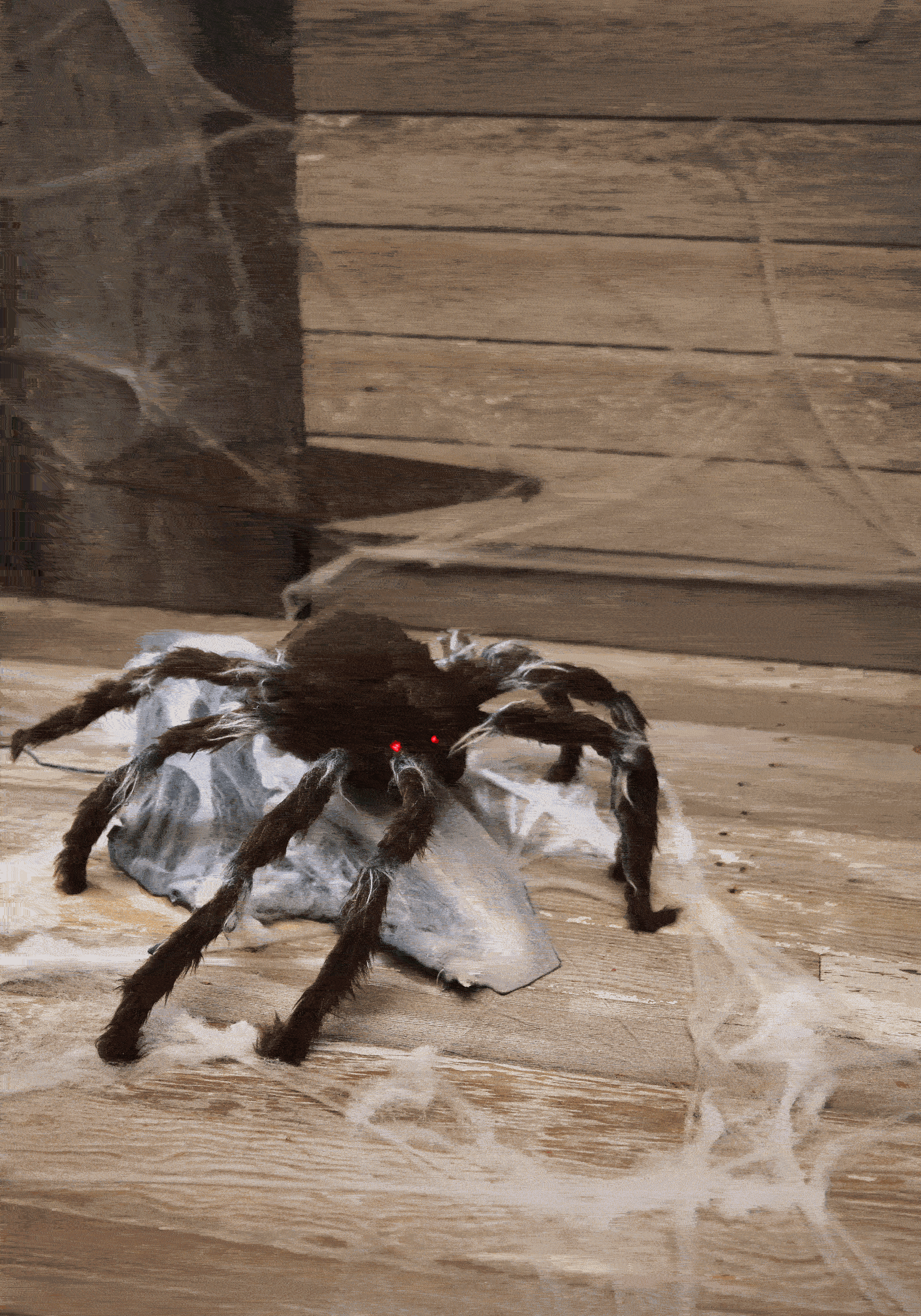 36-Inch Animatronic Jumping Black Spider Decoration | Spider Decorations