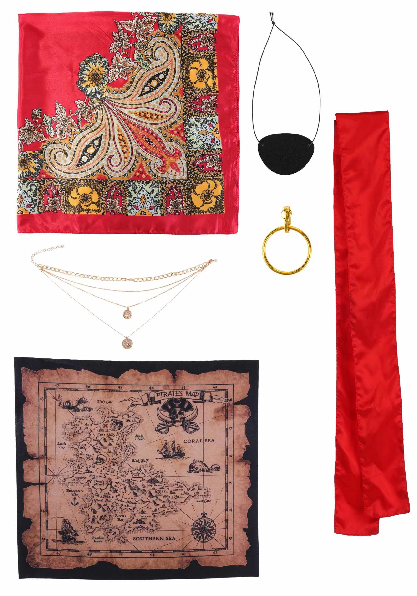 Classic Red Pirate Accessory Costume Kit | Pirate Accessories