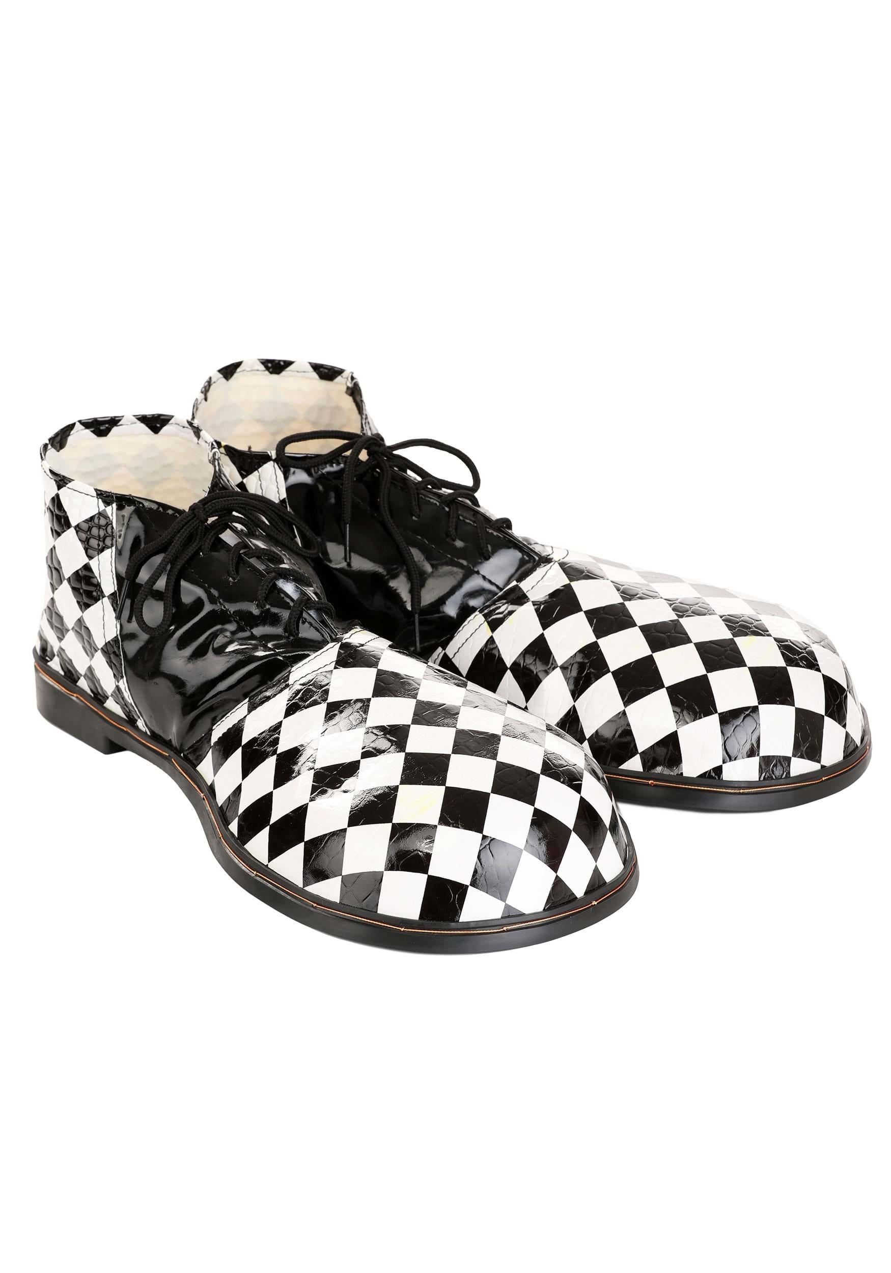 Adult Jumbo Checkered Clown Costume Shoes | Clown Accessories
