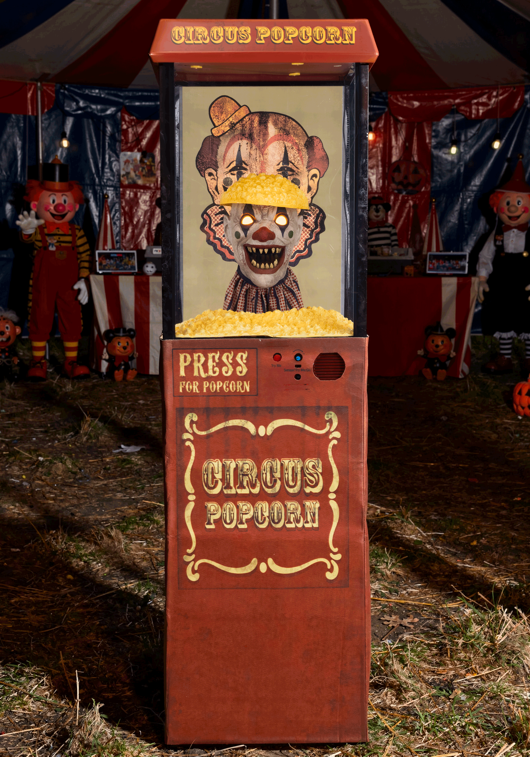 5.7FT Animatronic Kernelias the Popcorn Clown Decoration | Animatronics