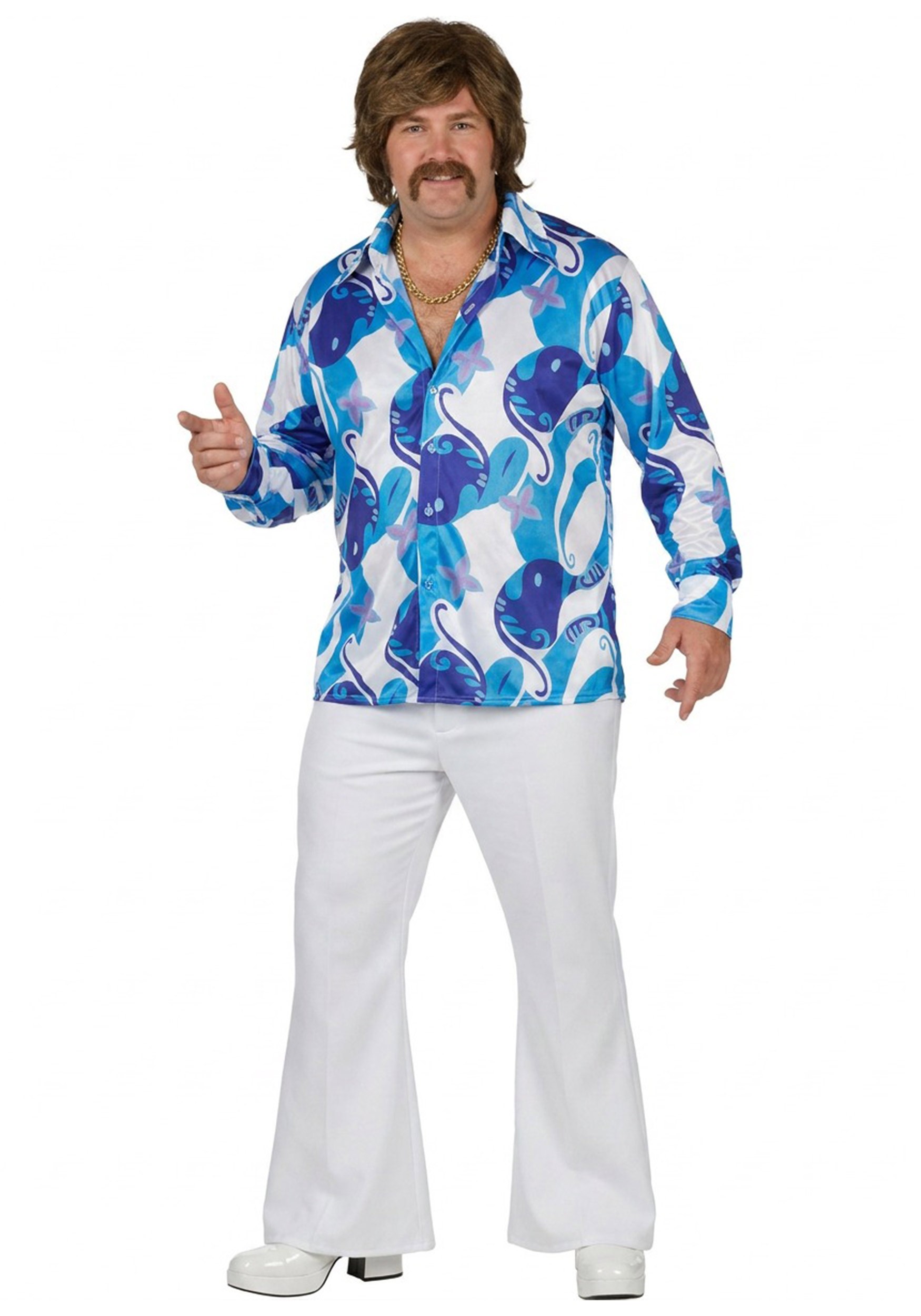 Plus Size 70s Fever Shirt Men's Costume | 70s Costumes
