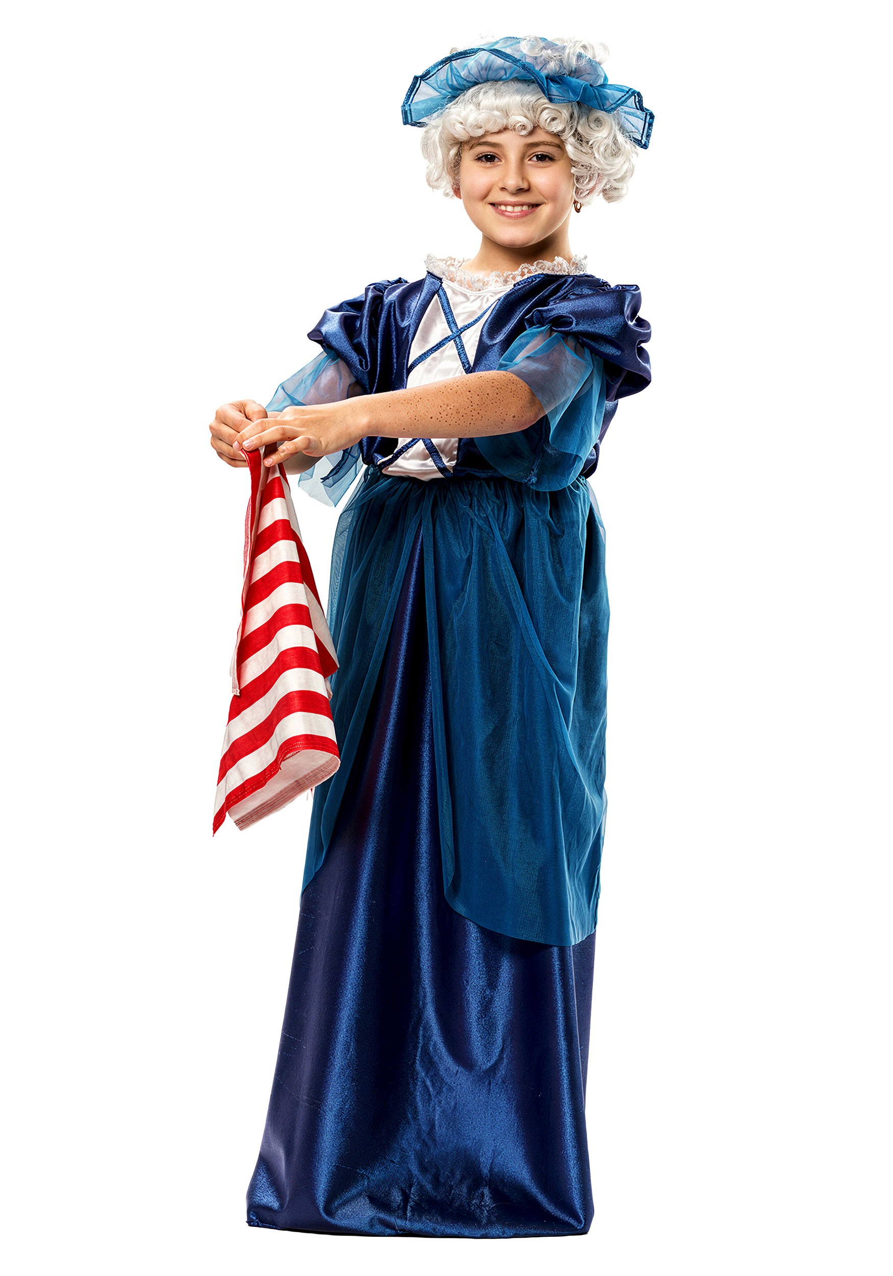Girl's Colonial Blue Costume Dress | Historical Costumes