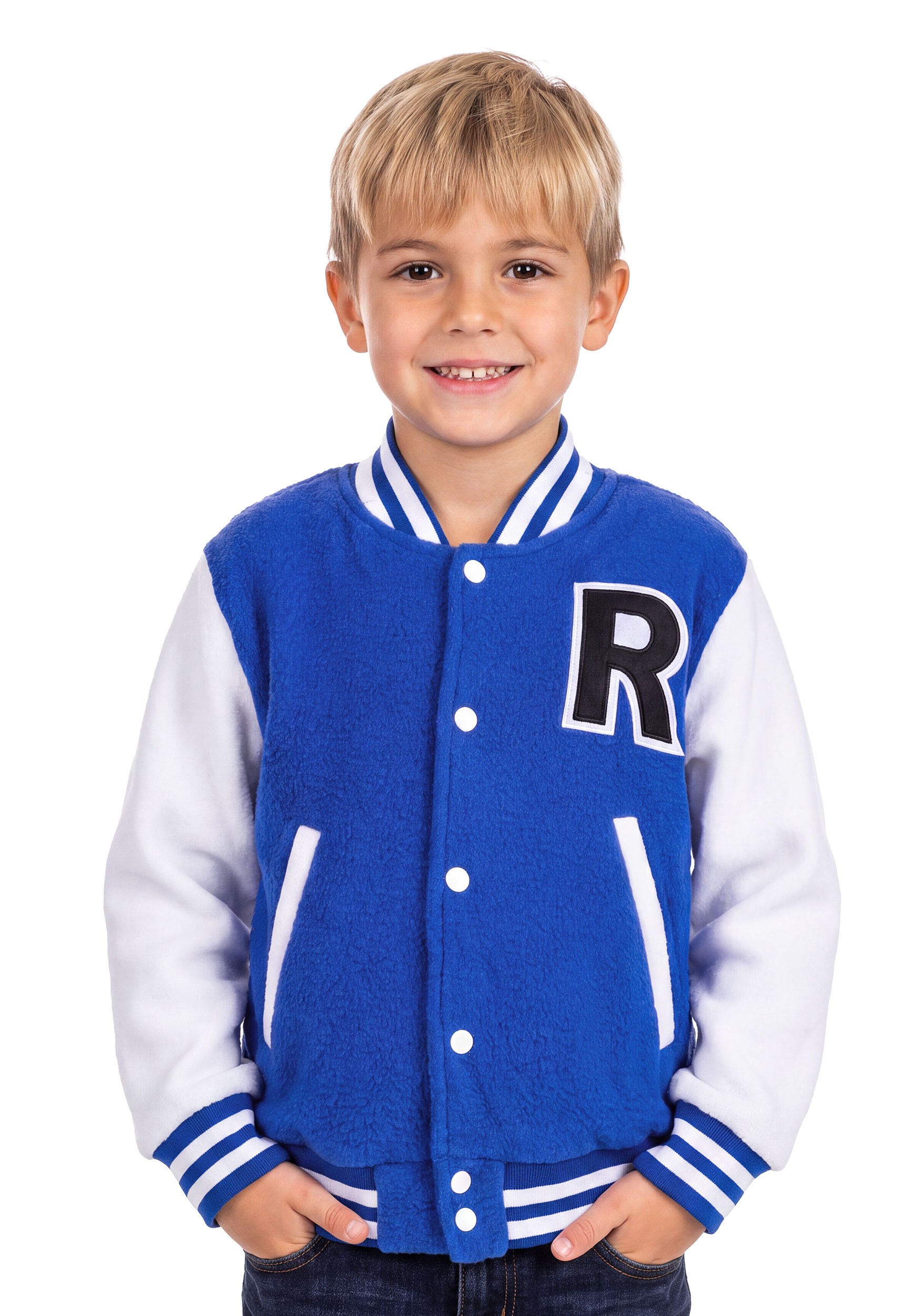 Kid's Blue Letterman Jacket Costume | Sports Costumes