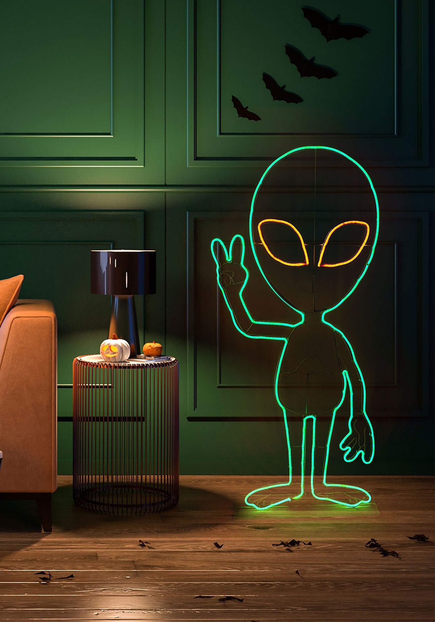 40-Inch Light Up 2D Alien Decoration | Halloween Decorations
