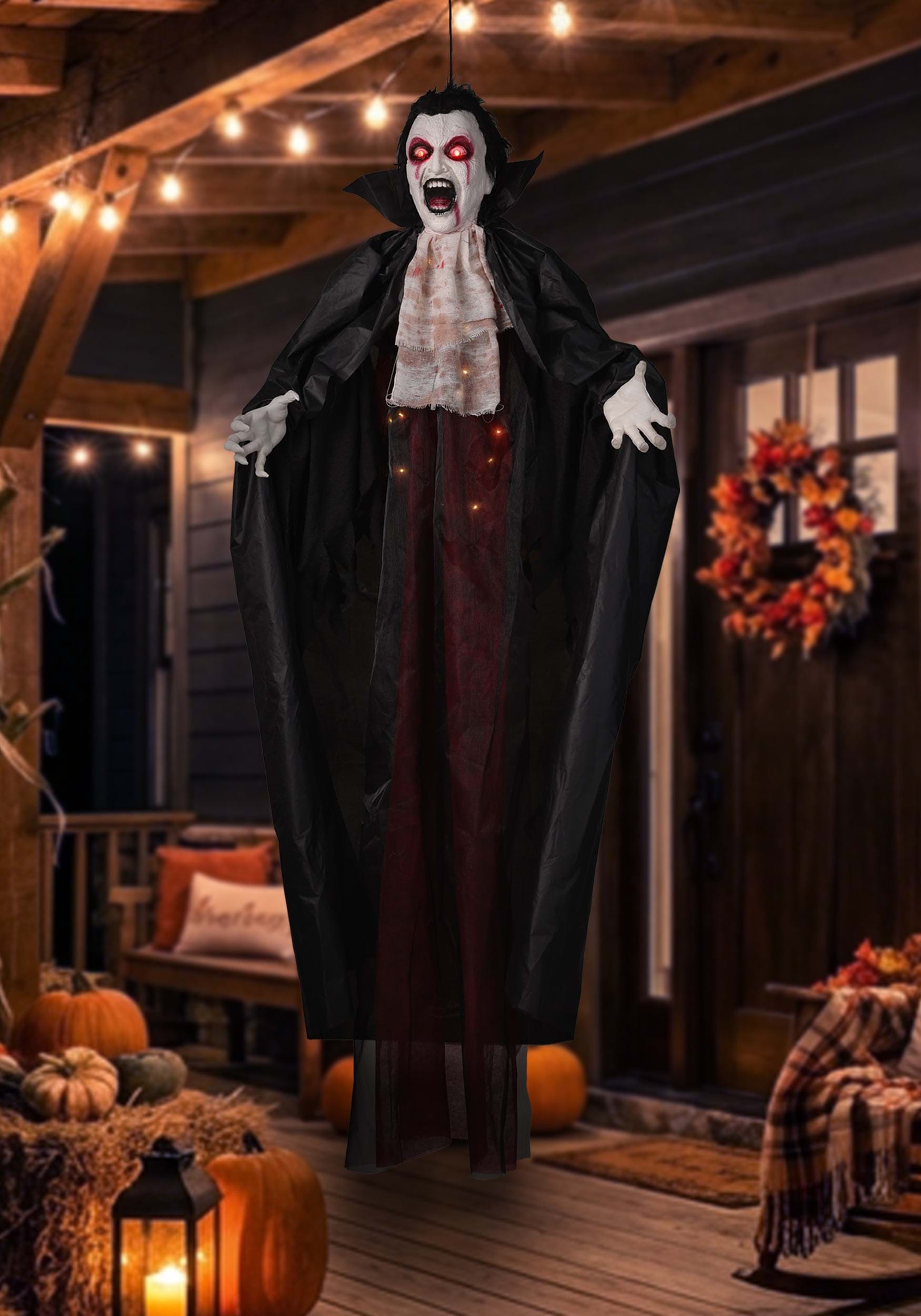 5FT Lucent Lucien Hanging Animatronic Vampire Decoration | Scary Decorations