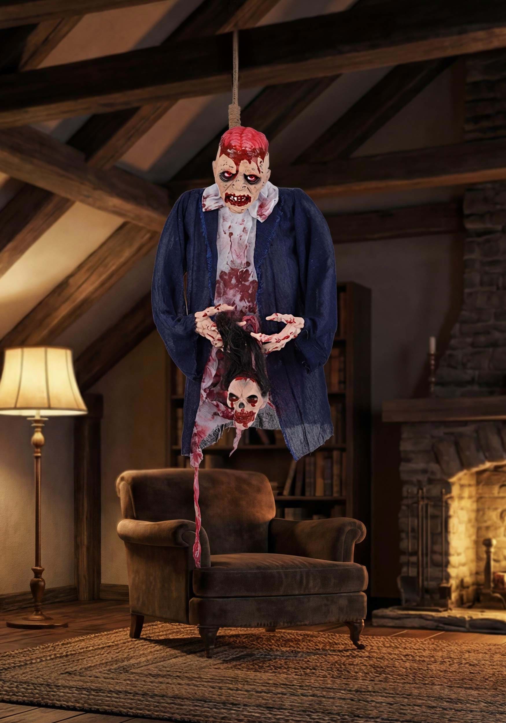 3.6FT Rough Day Ralph the Hanging Animatronic Zombie Decoration | Hanging Decorations