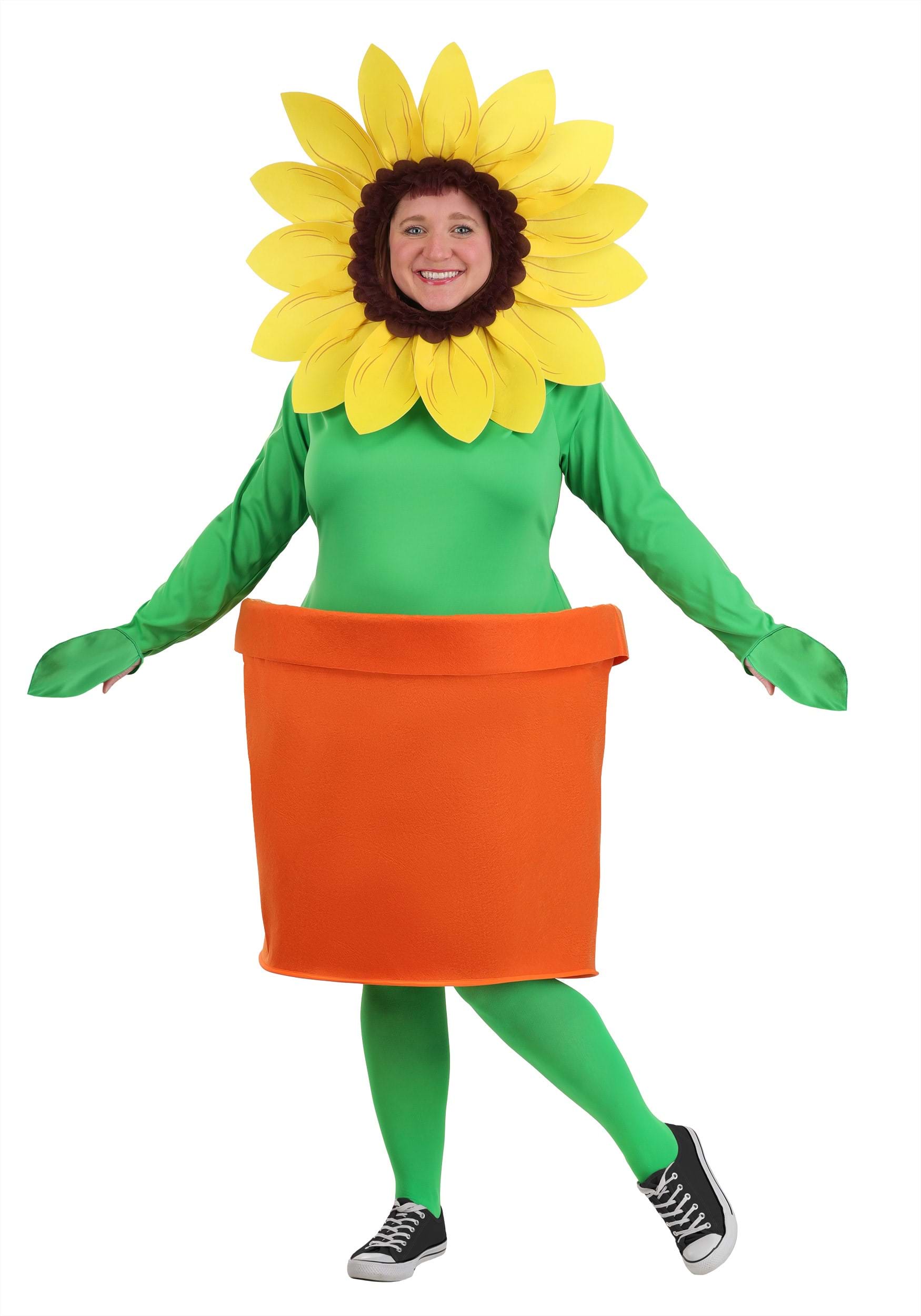 Plus Size Potted Flower Adult Costume | Flower Costumes