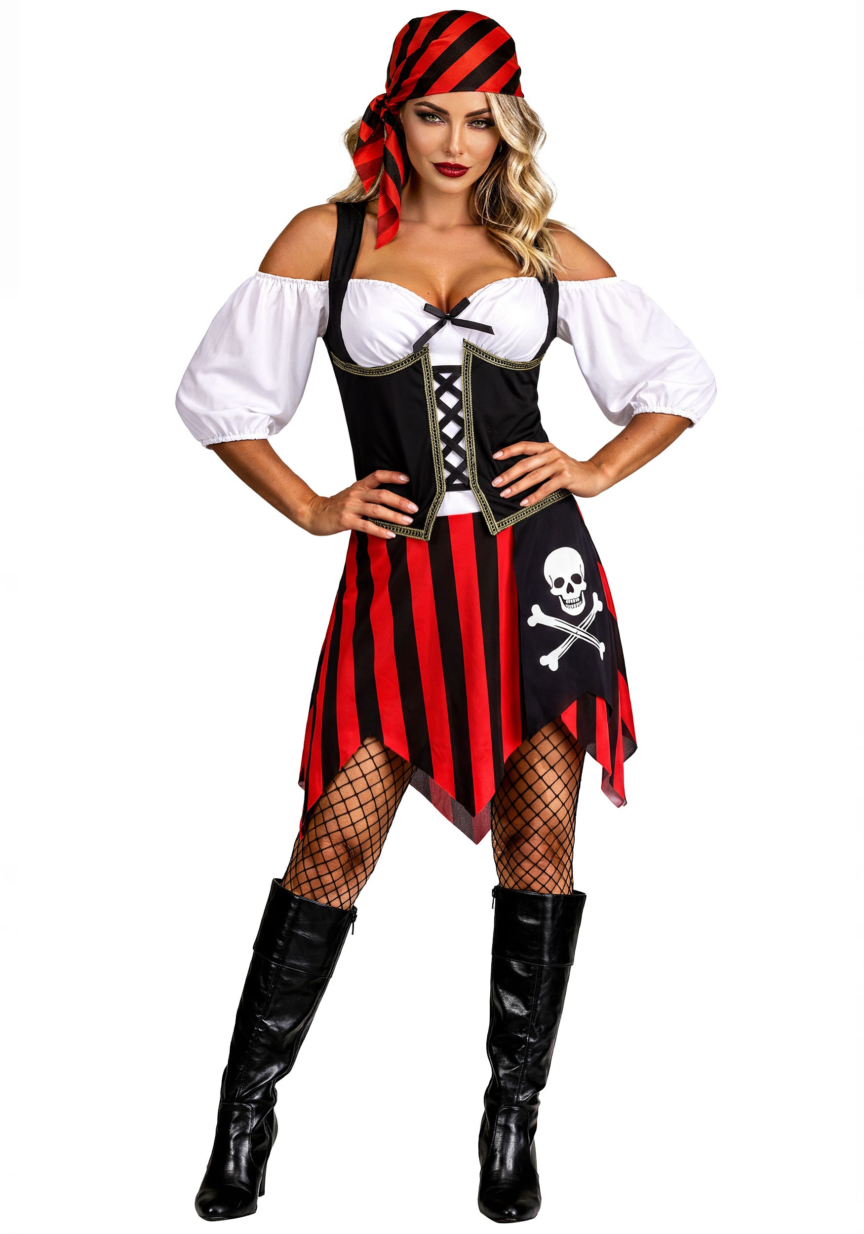 Women's Captain Corset Pirate Dress Costume | Pirate Costumes