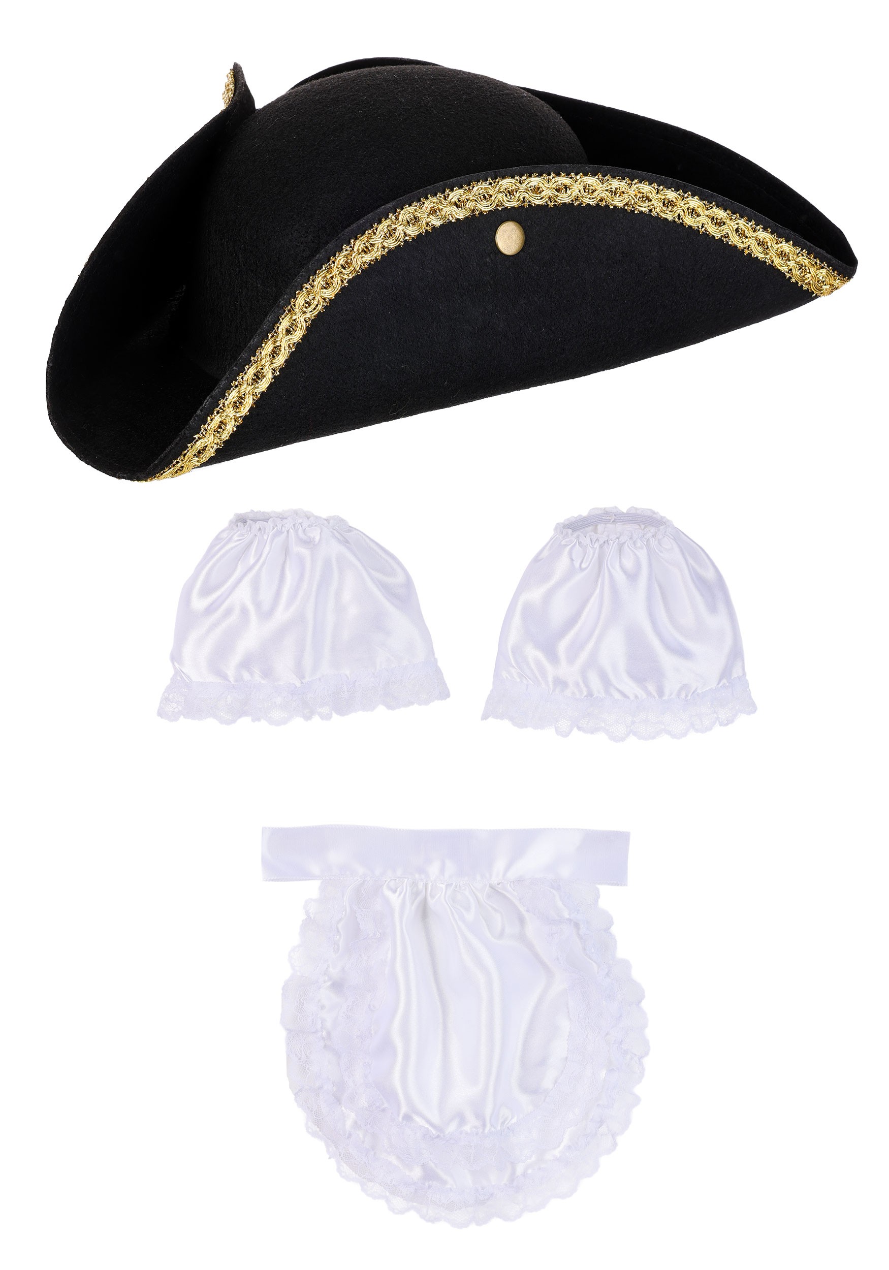 Colonial Tricorn Hat Accessory Costume Kit | Historical Accessories
