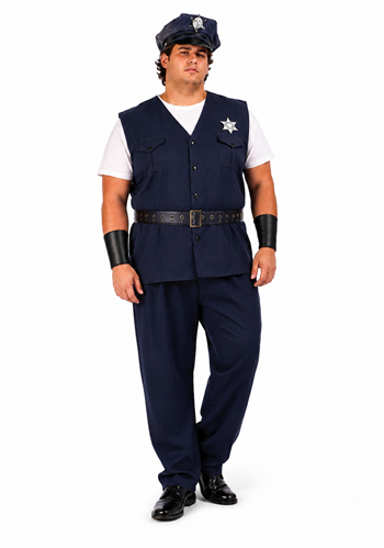 Men's Plus Size Police Costume