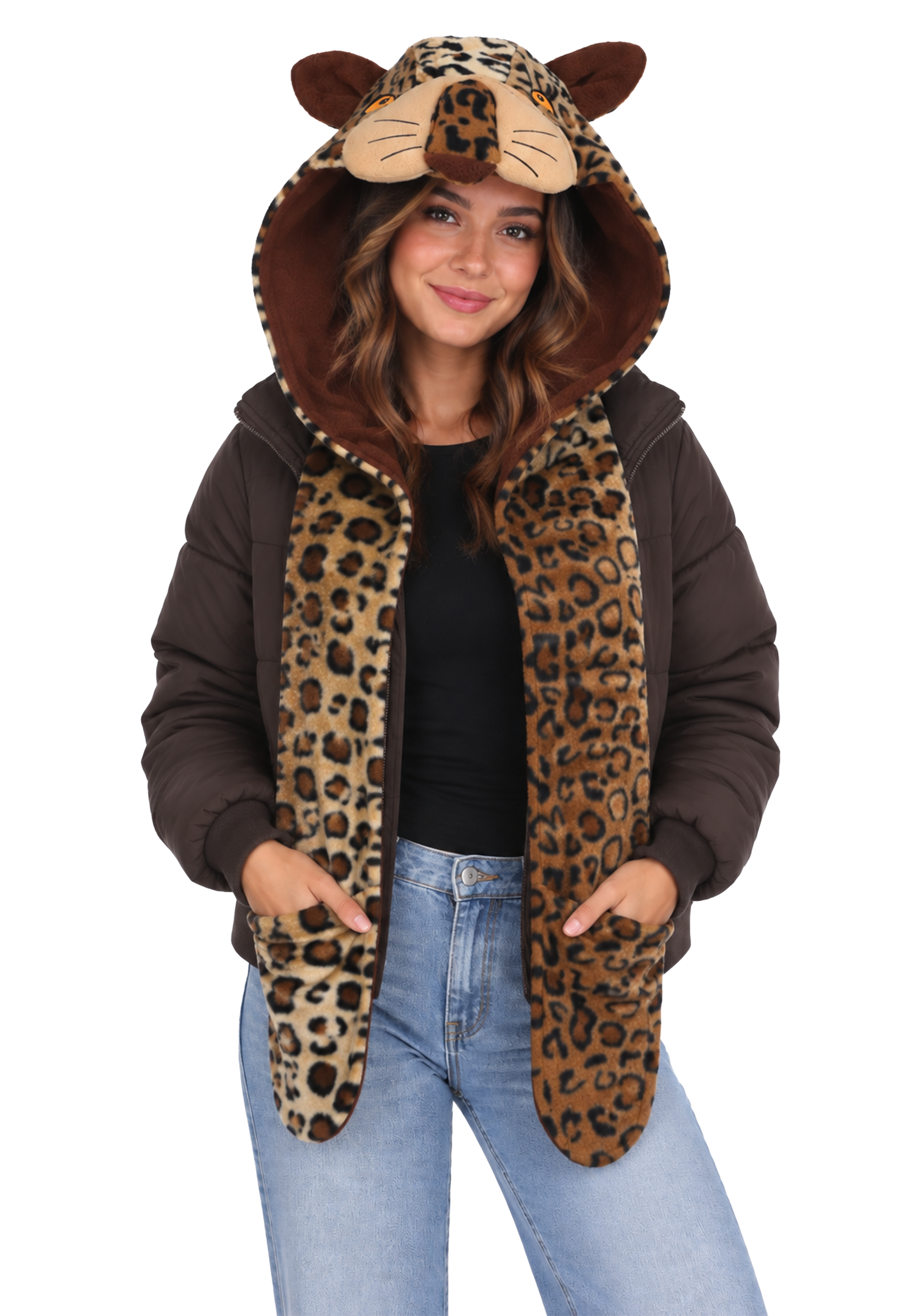 Adult Lux the Cheetah Scarf and Hood Costume Set | Animal Accessories