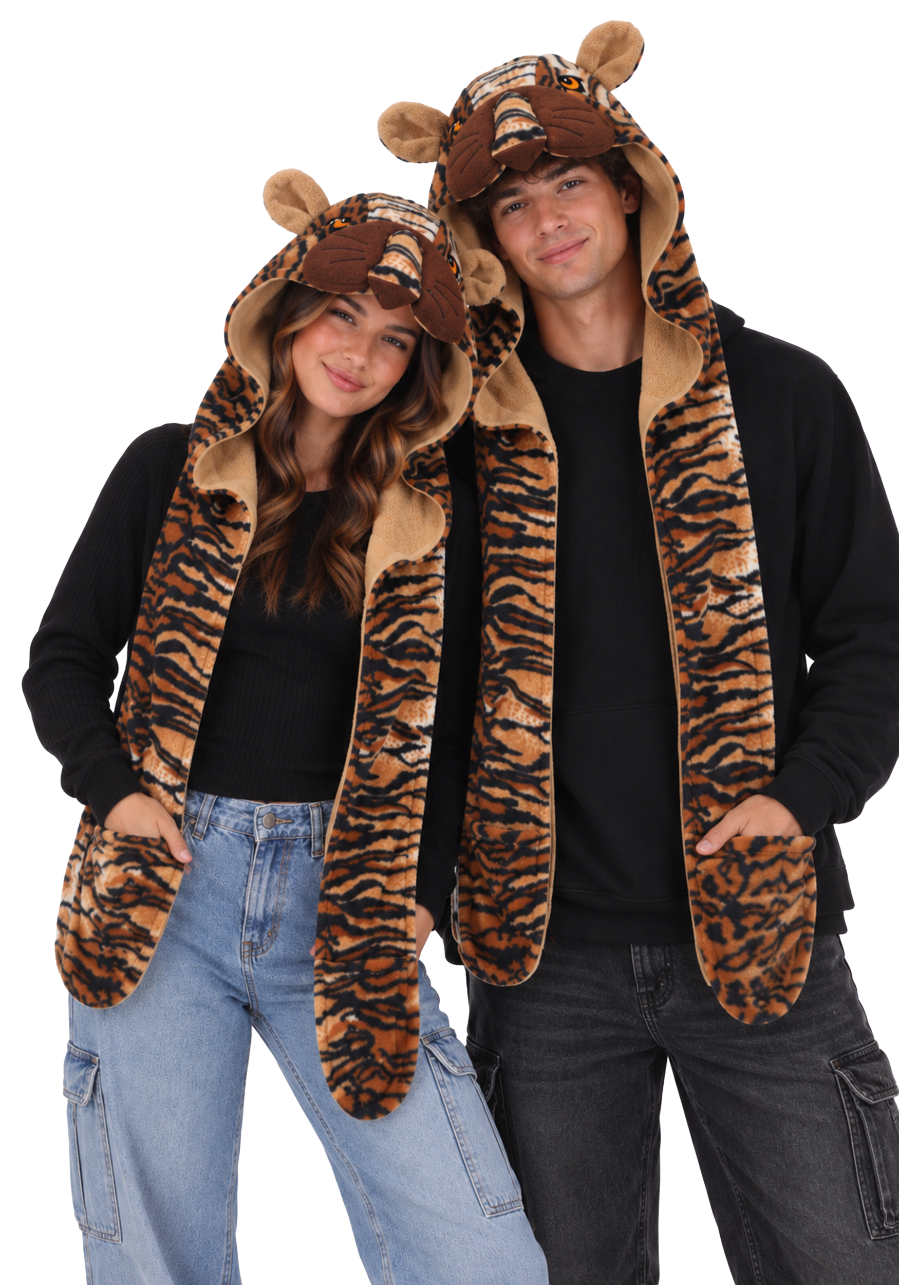 Adult Taylor Tiger Scarf and Hood Costume Set | Animal Accessories