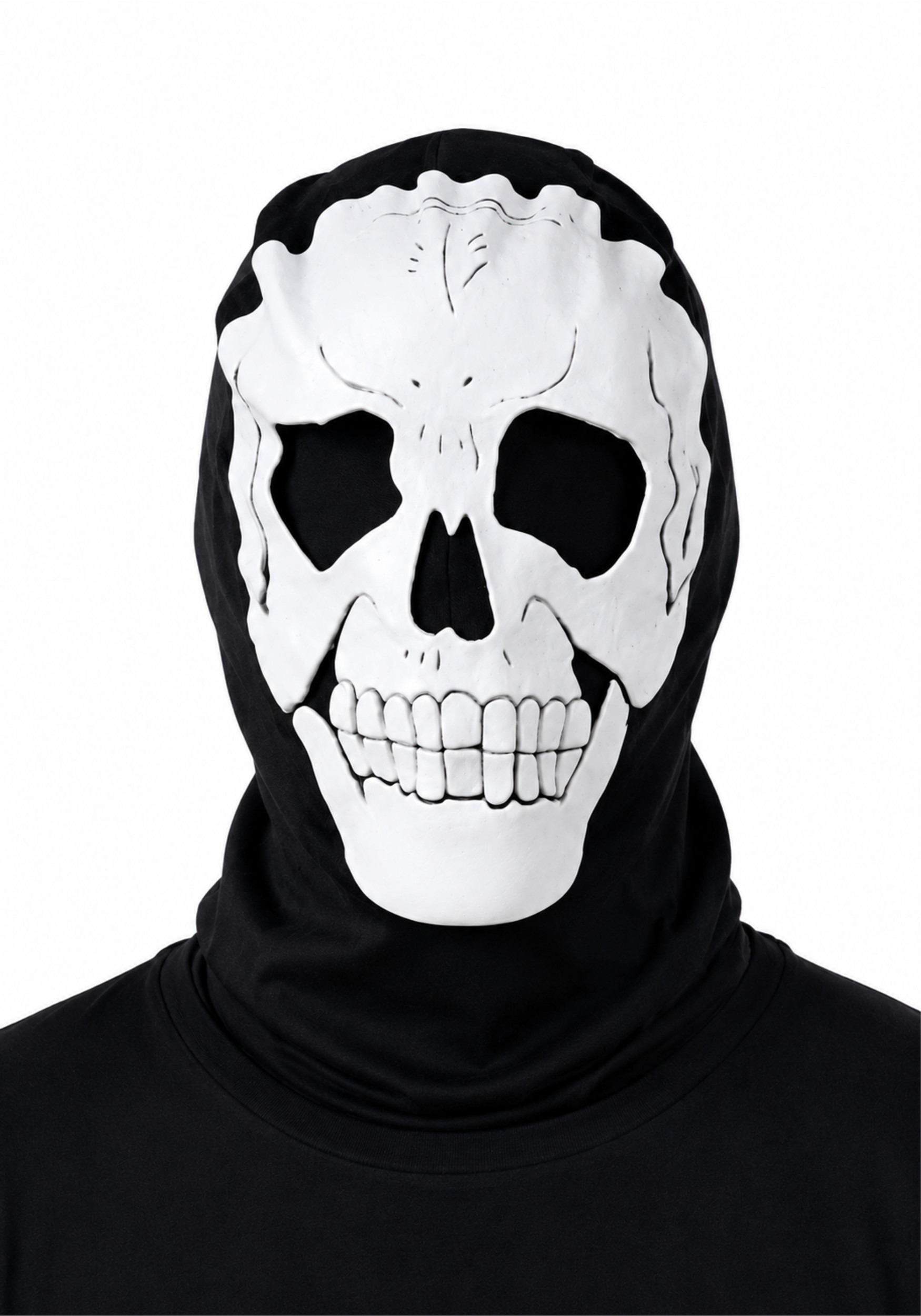 Adult Pullover White Skull Hood Accessory | Skeleton Accessories
