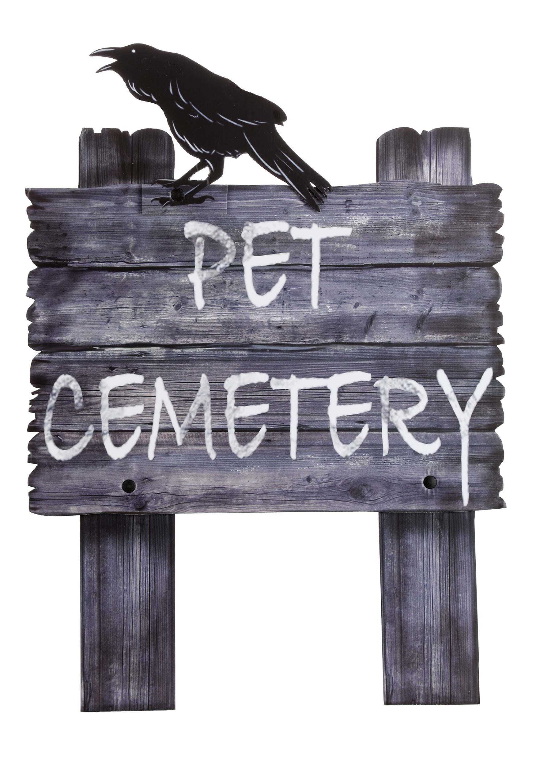30-Inch Pet Cemetery Witch Way Sign Decoration | Halloween Signs