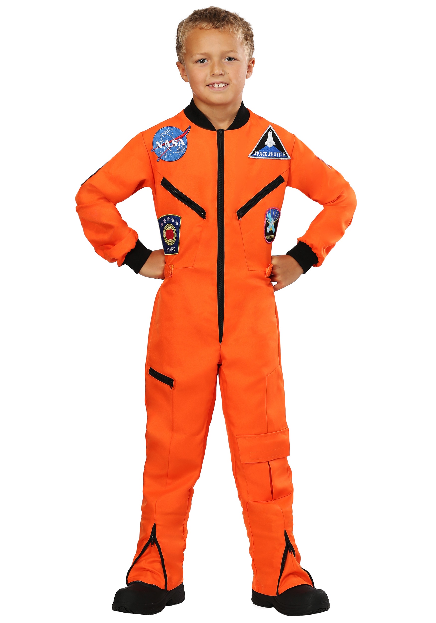 Orange Astronaut Jumpsuit Costume for Kids