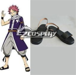 Fairy Tail Etherious Natsu Dragneel Flat Black Cosplay Shoes