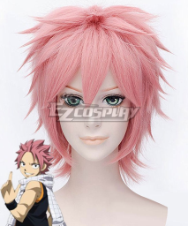 Fairy Tail Etherious Natsu Dragneel Pink Cosplay Wig